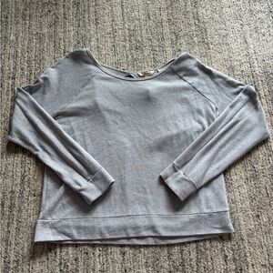 Decree Gray Long Sleeve Top with Open Back design
